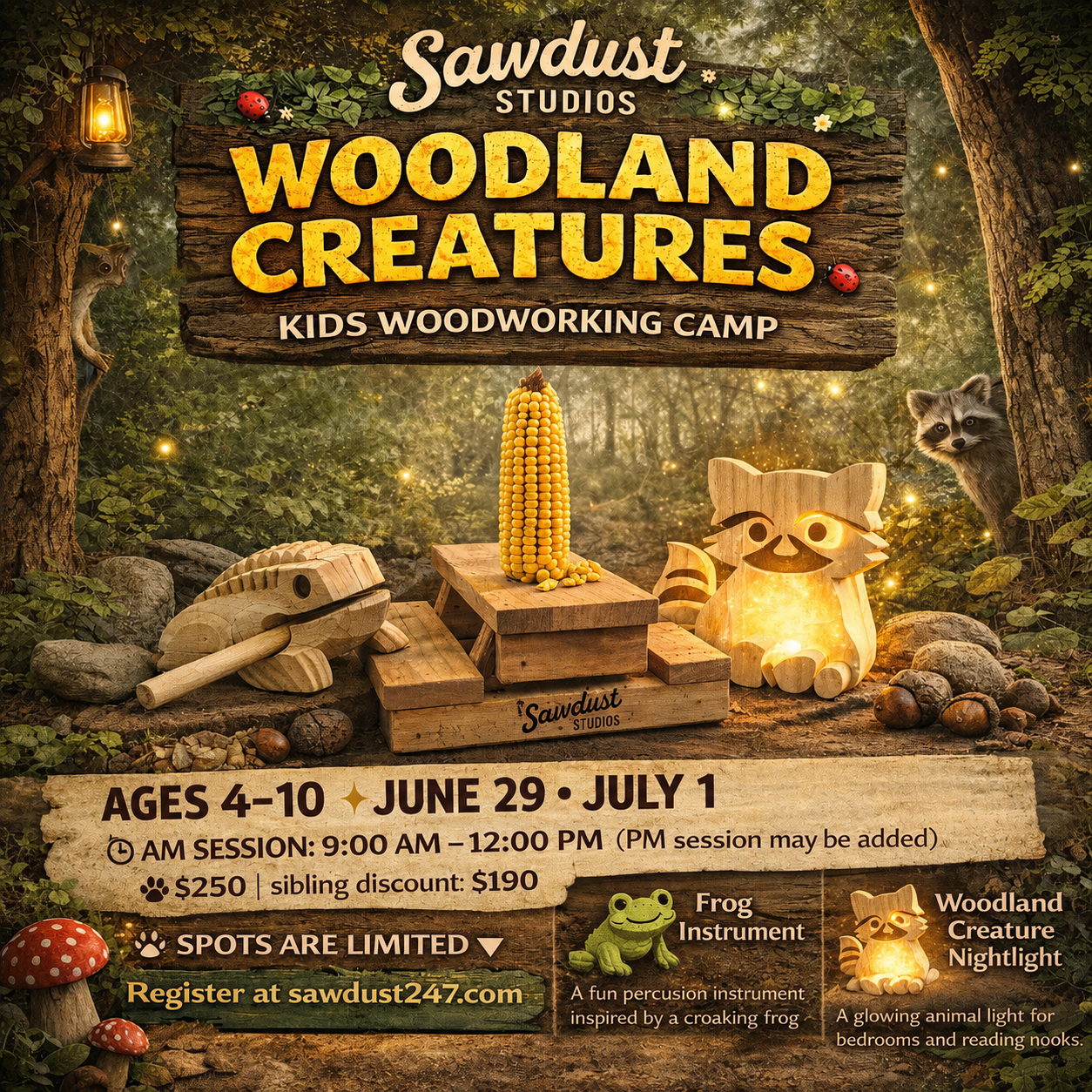 Woodland Creature Kids Summer Camp